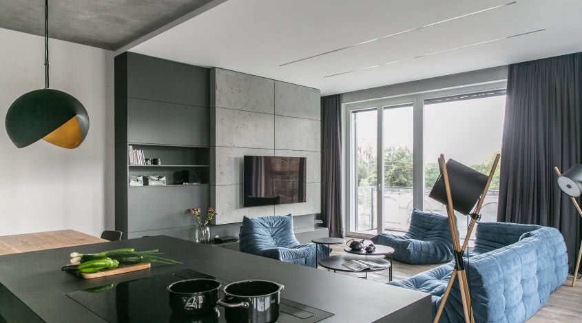 Apartament w Poznaniu - minimalizm z niebem w tle