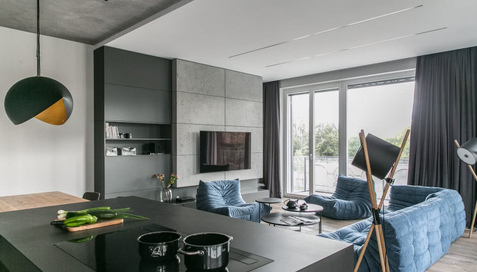 Apartament w Poznaniu - minimalizm z niebem w tle