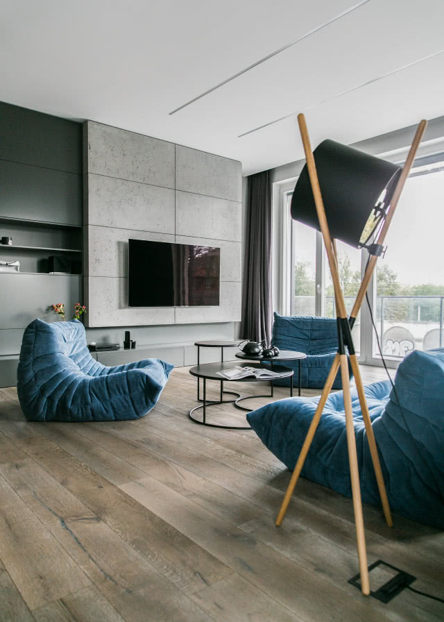 Salon w stylu loftowym