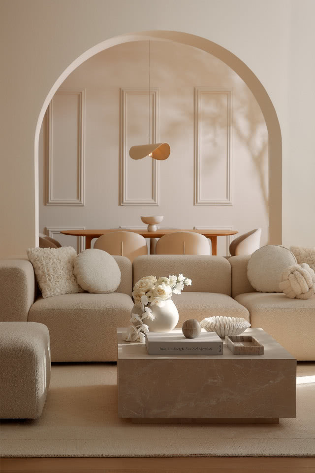 luksusowe wnętrze w bieli i beżu