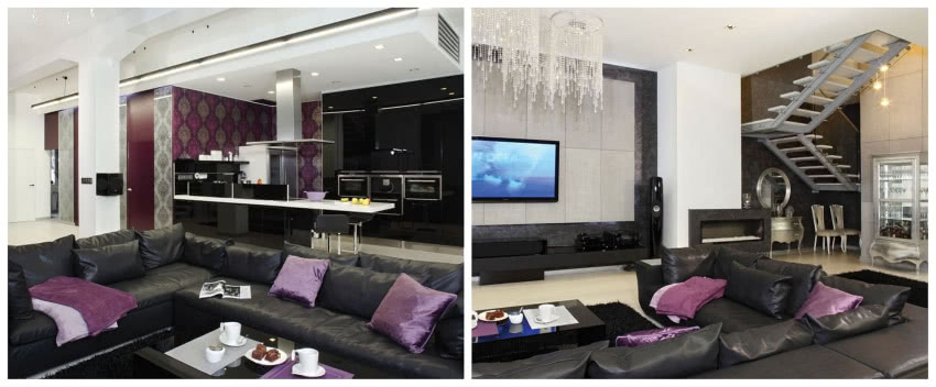 Surowość stalowych schodów ze szklanymi...