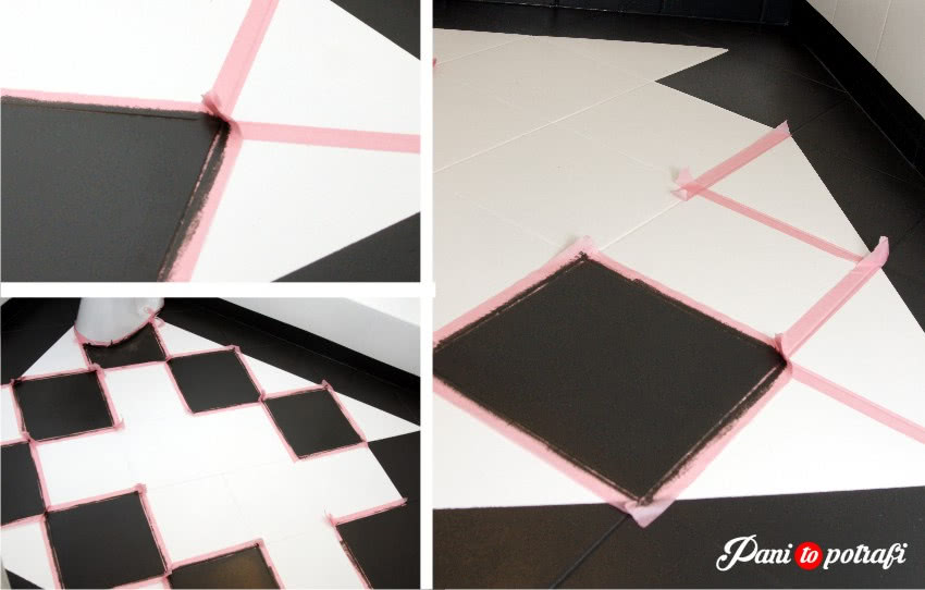 Przygotowanie płytek do malowania. Fot. Pani to...