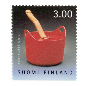 Garnek żeliwny na znaczku pocztowym