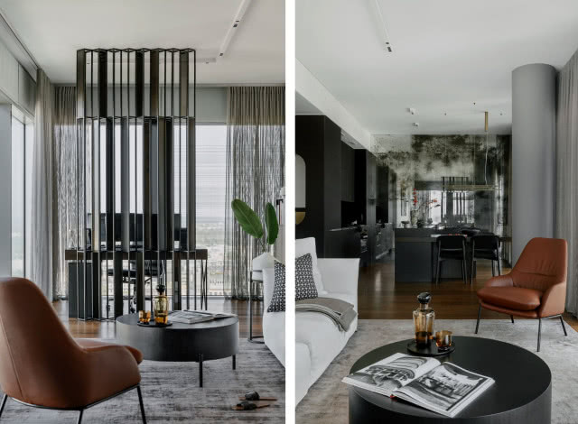 Ciemne wnętrze zaprojektowane dla mężczyzny