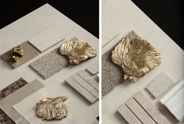 Mosiężne uchwyty meblowe/dekoracje ścienne Betta - od 290 zł.