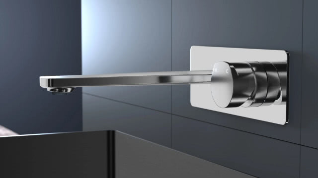 Ścienna bateria umywalkowa Bernstein XELO - w komplecie z korpusem podtynkowym - możliwość wyboru koloru.