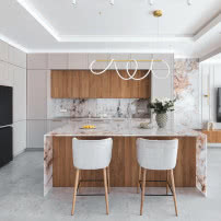 Imponujący salon gotowy na przyjęcia. 180-metrowy dom pod Warszawą