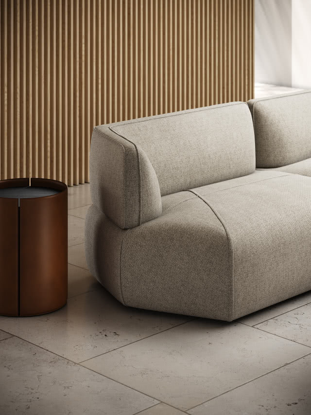 Sofa o obłych kształtach