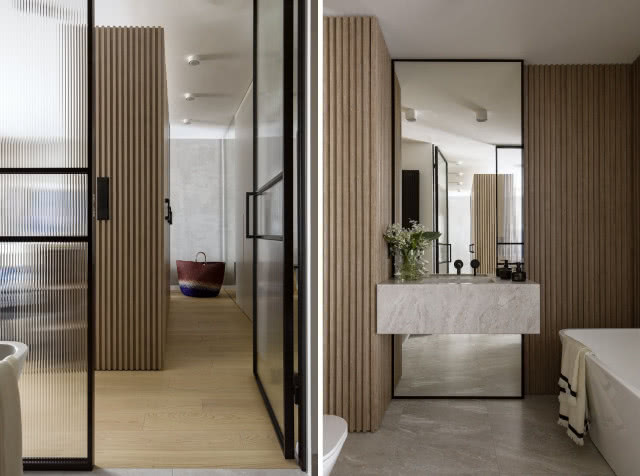 Szklane drzwi ze szkłem ryflowanym