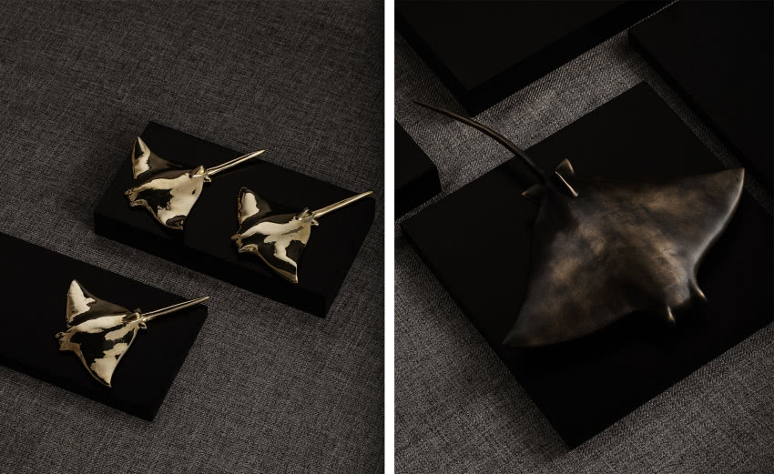 Na lewym zdjęciu mosiężne uchwyty...