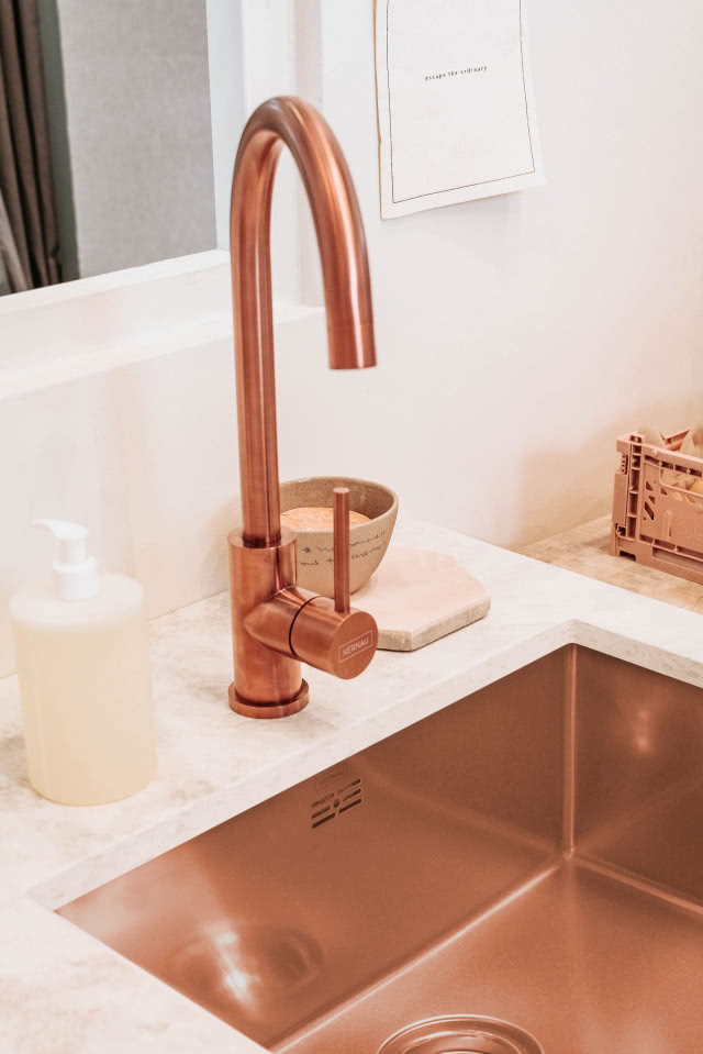 zlew KSS U 61 1B SS Copper i baterię KWT 27 Copper