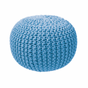 Turkusowy dziergany puf