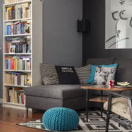 Vintage, plakaty i kolory w 3-pokojowym mieszkaniu