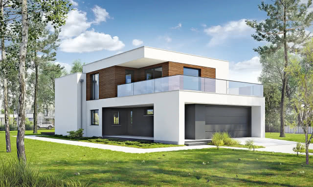 projekt domu nowoczesnego na wąską działkę