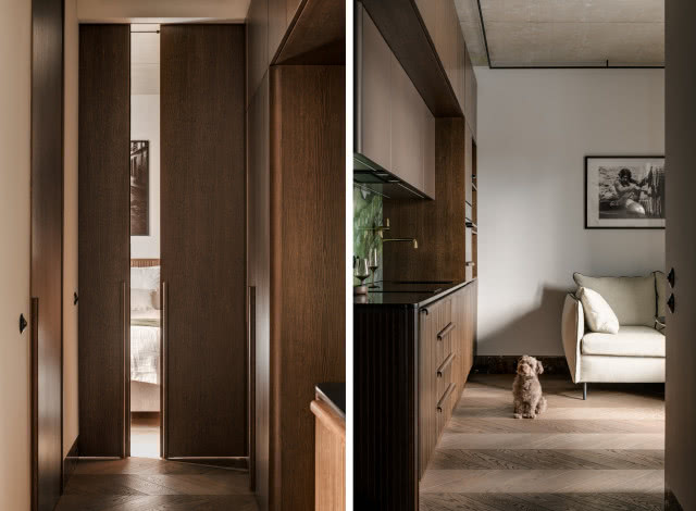 mieszkanie pełne drewna i kamienia