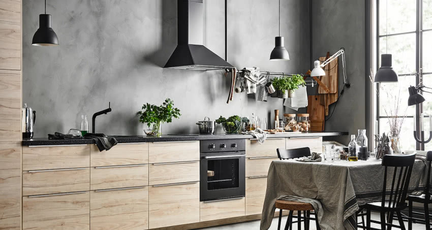 Kuchnia bez szafek górnych IKEA