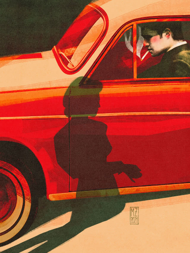 Kultowa Syrenka z ulic Warszawy i złowieszczy cień rodem z powieści Tyrmanda. Druk cyfrowy na papierze o gramaturze 200g. Dostępne w wymiarach A3 (29,7x42cm) oraz B2 (50x70cm). Marta Róża Żak