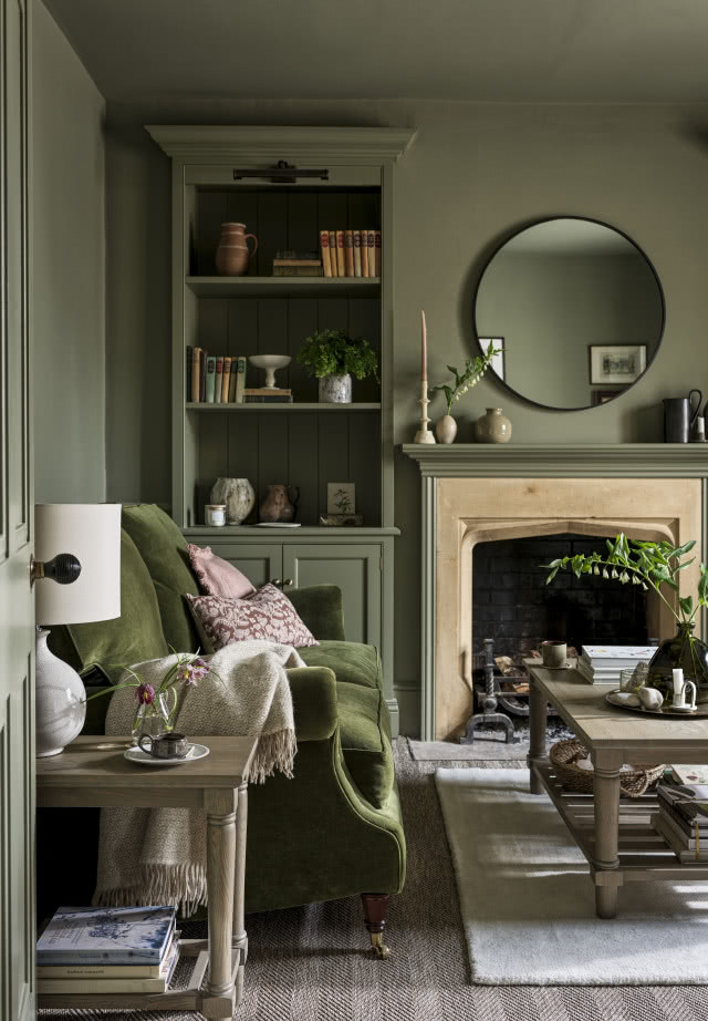 salon w kolorze zielonym