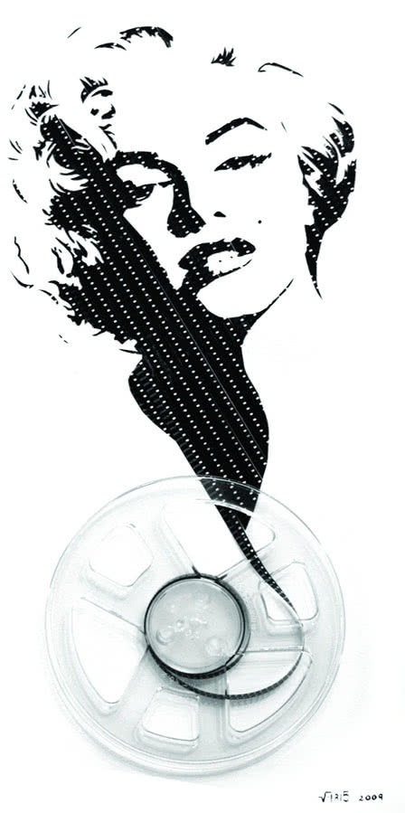 Portret Marilyn Monroe z taśmy filmowej 8 mm,...