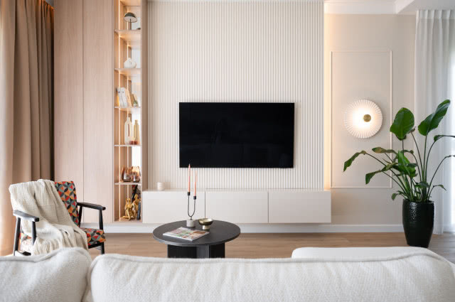 ściana tv w salonie