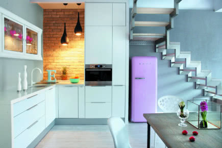 Mieszkanie projektantki Gabrieli Kliś - nowoczena otwarta kuchnia