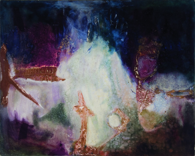 Aubrey Williams, „Hosororo”, 1963, olej na płótnie,
Muzeum Sztuki w Łodzi, dar Mateusza Grabowskiego, 1975,
dzięki uprzejmości Aubrey Williams Estate, October Gallery