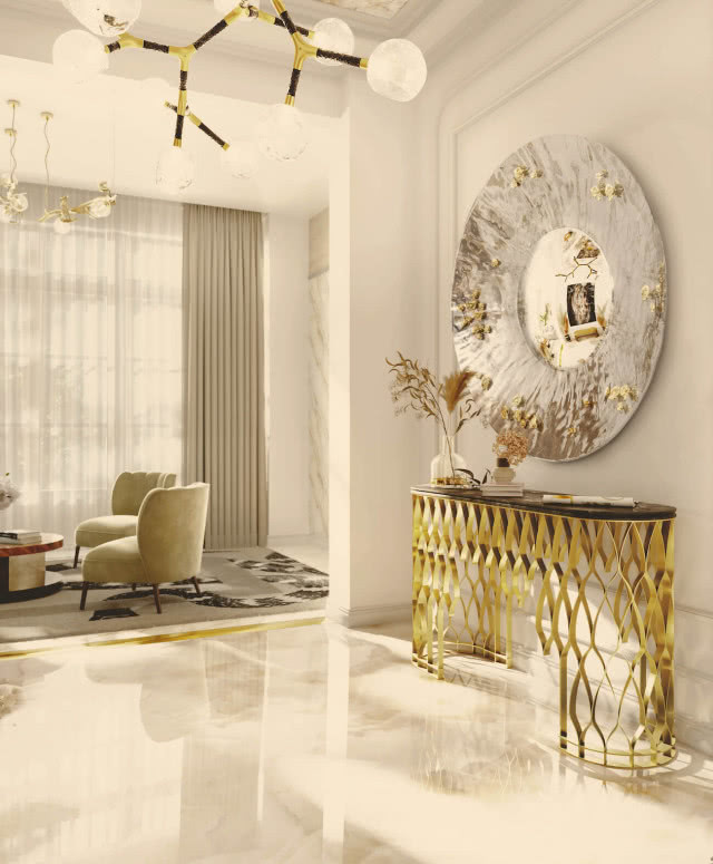 Stylowy przedpokój w stylu opulent