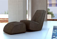 Nowoczesny fotel bujany z podnóżkiem - Meble Plus. Projekt Studio Iste, ISTE