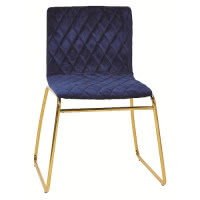 Niebieskie, aksamitne krzesło