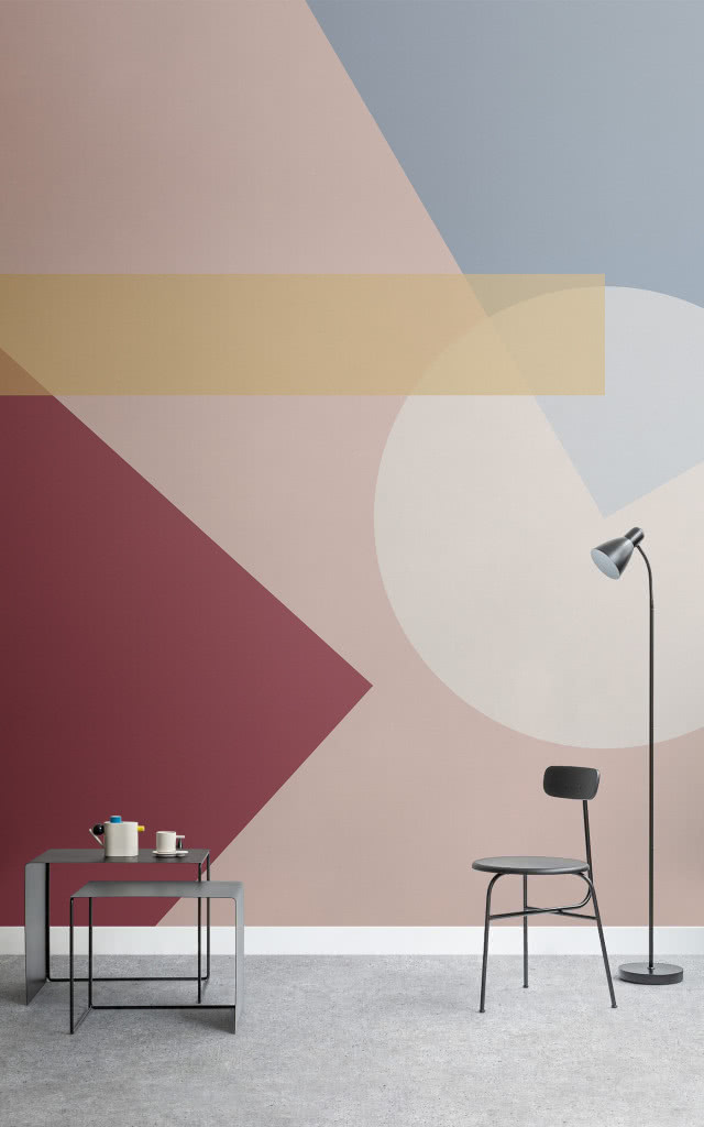Zdjęcie geometrycznej tapety w różnych kolorach