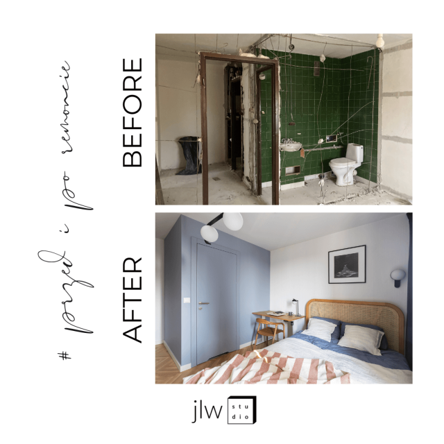 Remont mieszkania sypialnia - zdjęcia przed i po