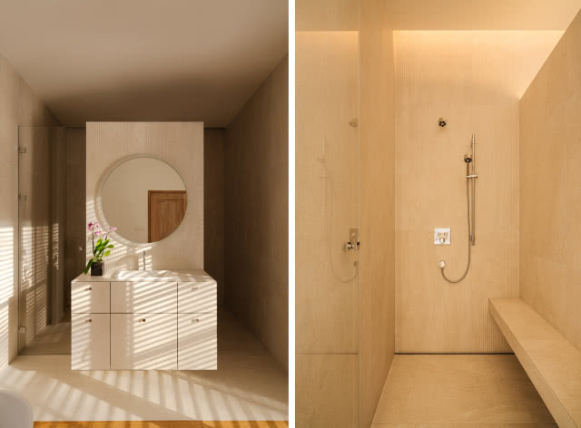 aranżacja beżowej łazienki