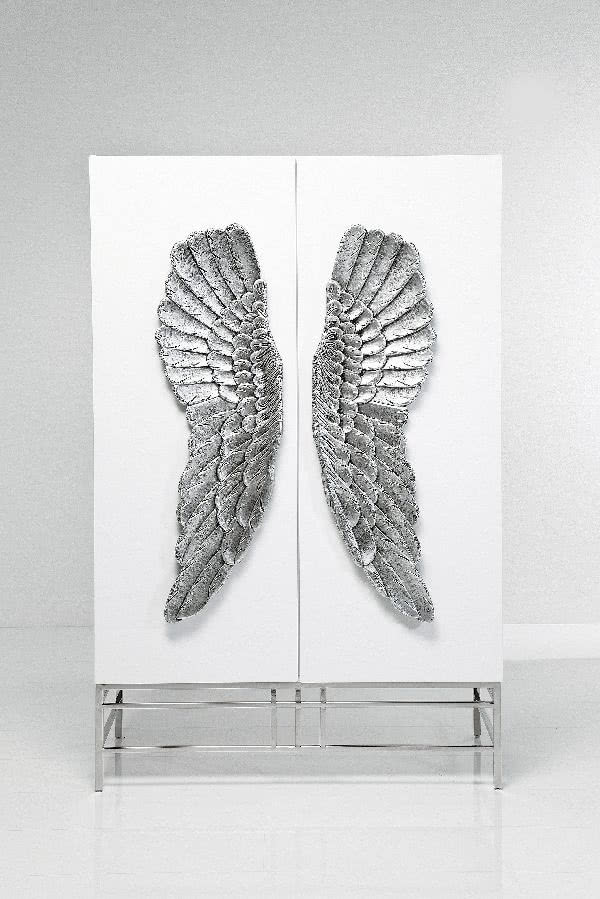 Wings - szafa ze srebrnymi skrzydłami, płyta MDF...