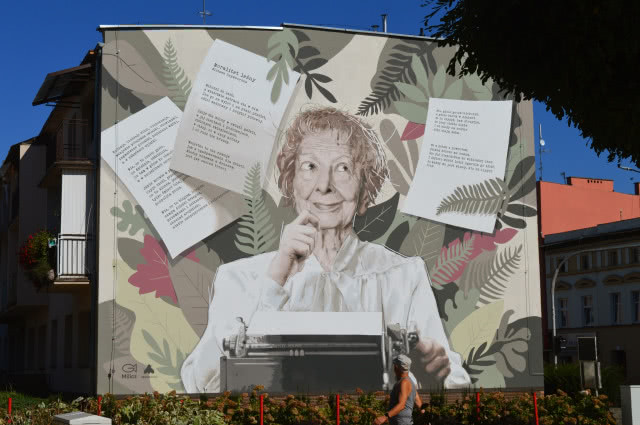 Mural Wisławy Szymborskiej - całość
