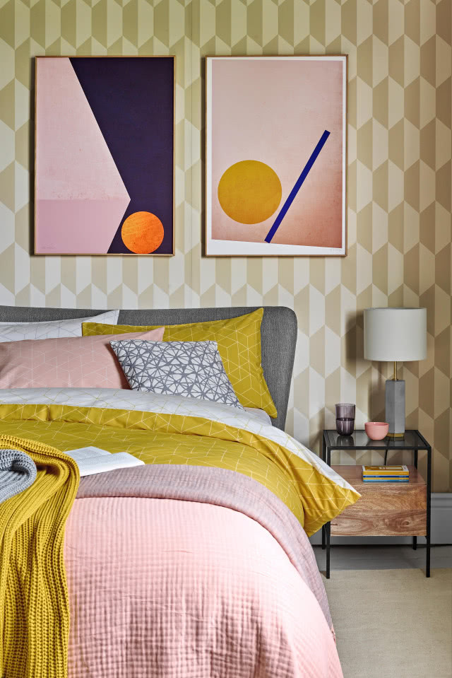 Sypialnia w stylu Memphis