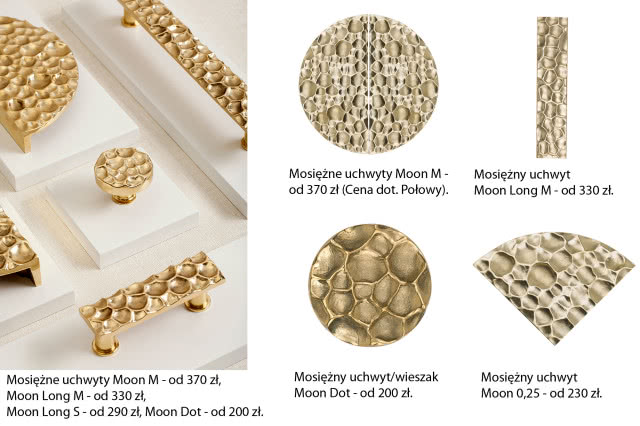 mosiężne uchwyty z kolekcji Moon