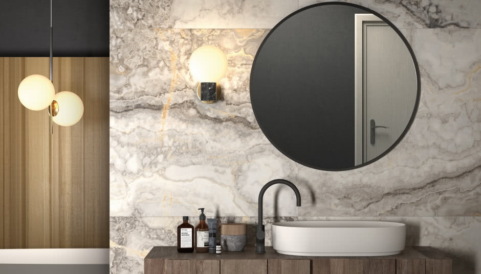 Marmurowe płytki w łazience - pomysły na aranżacje 