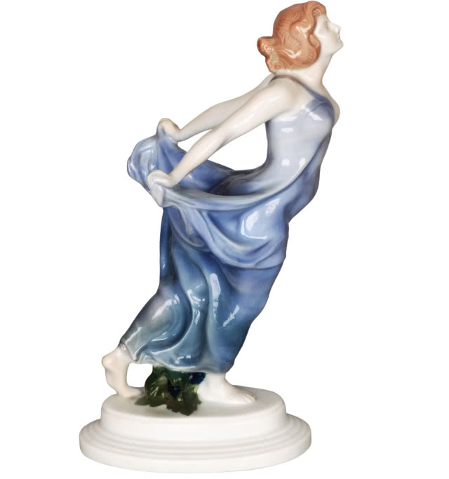 Figura "Tancerka" (przyp. Isadora Duncan), Niemcy, Rosenthal Kunstabteilung Selb, proj. Ferdinand Liebermann, ok. 1910 r., wys. 20,3 cm, Artykwariat