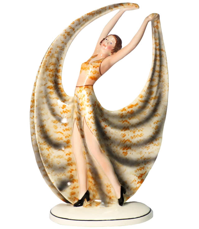 Figurka art déco "Tancerka", Niemcy, ok. 1930, wys. 28 cm, Desa - Dzieła Sztuki i Antyki, Kraków, cena 900 zł