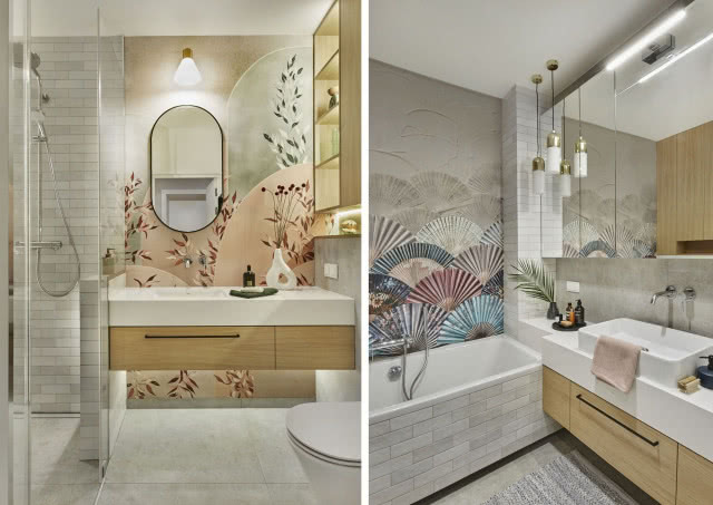 Wodoodporna tapeta na ścianach w łazience