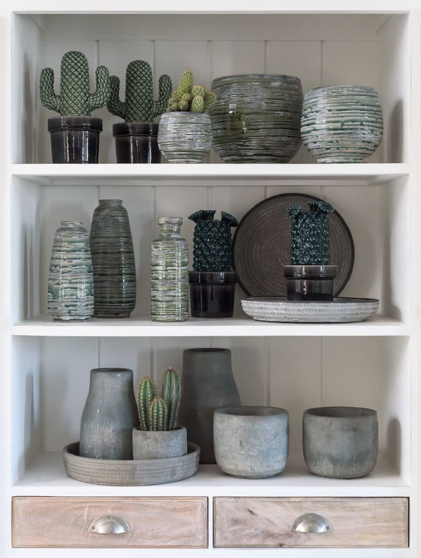 Ceramiczne pojemniki-kaktusy, osłonki na...