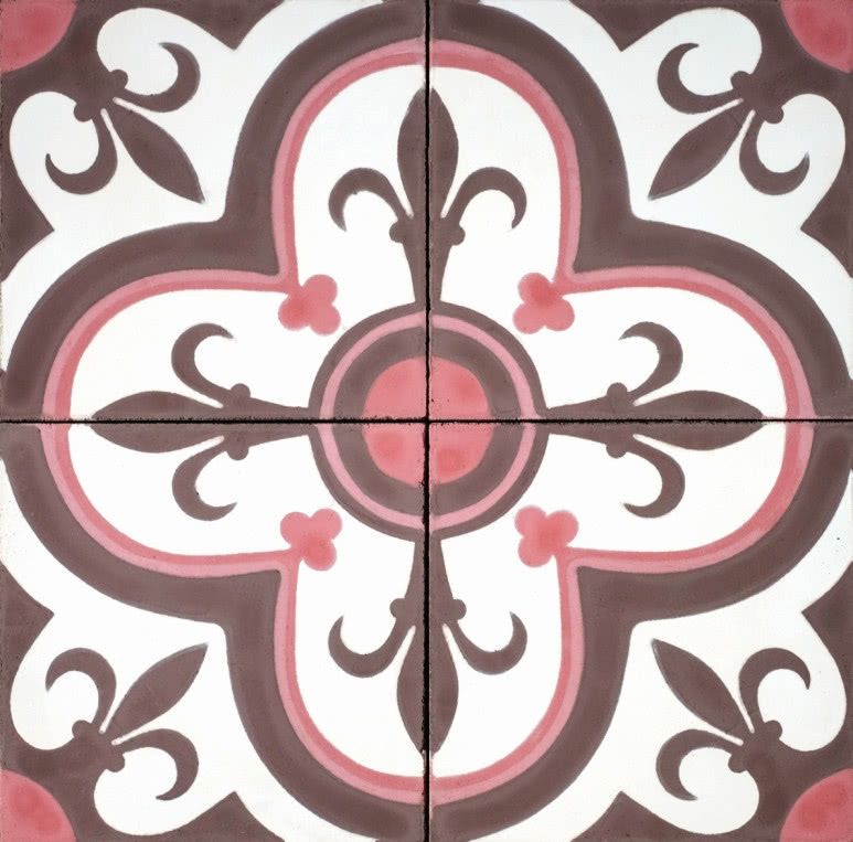 Wzór Normandzki, cement i marmur, 20 x 20 cm,...