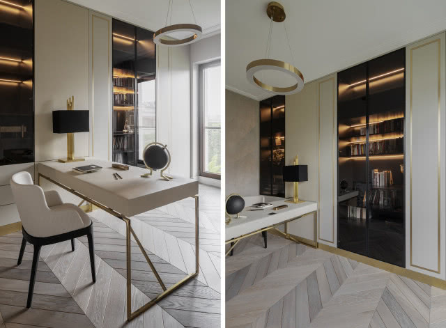 Gabinet w stylu glamour