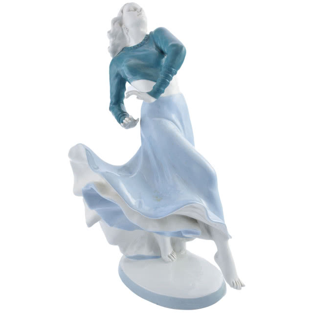 Elly Strobach-Königova, "Tańcząca", Royal Dux, Bohemia, wys. 55 cm, Rempex, aukcja 11 września 2019, niesprzedane, z archiwum D.A. Rempex, fot. Robert Wancerz