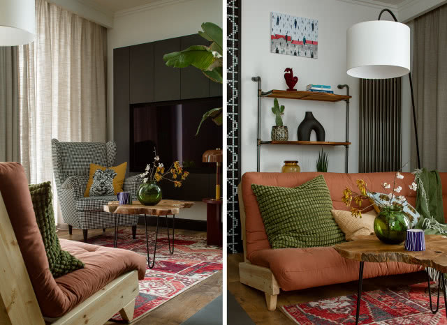 kolorowe mieszkanie w eklektycznym stylu 