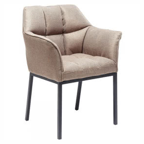 KRZESŁO TAPICEROWANE Z PODŁOKIETNIKAMI BRĄZOWE NOGI CZARNE, KARE, www.sfmeble.pl, 1789 zł