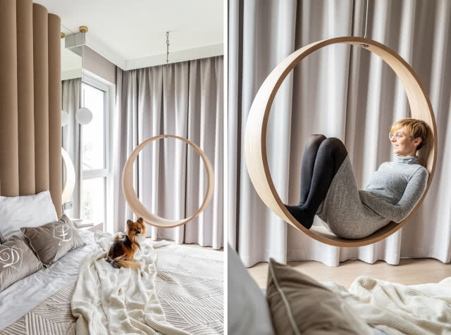 Sypialnia z huśtawką