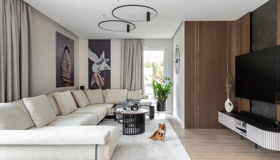 Gdańskie mieszkanie w stylu soft glam. Tu dominują obłe kształty!