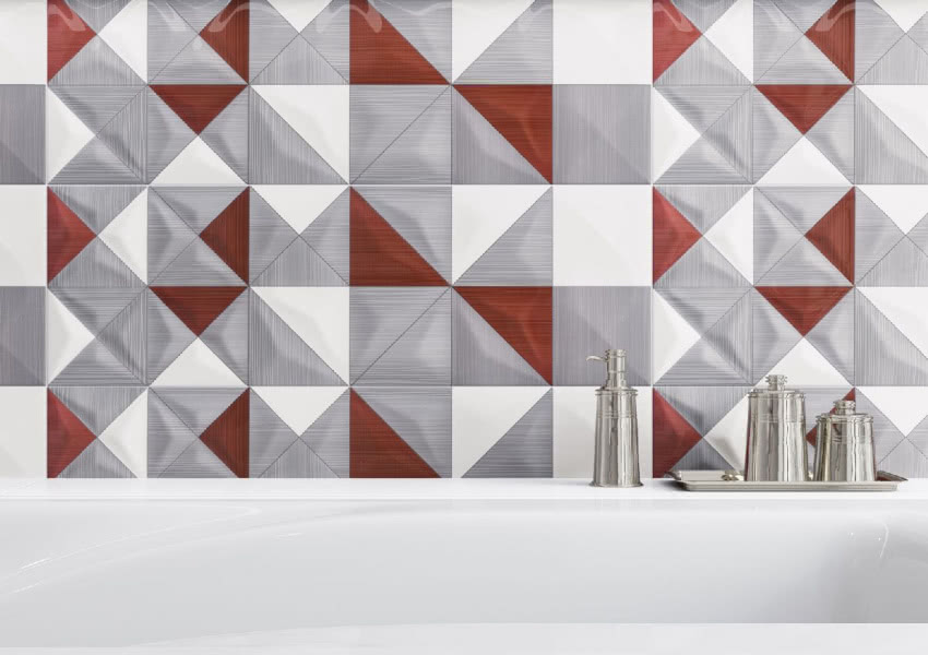 Strukturalny, wielokolorowy dekor Delicate Lines...