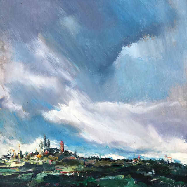 Piotr Perski, „Tibidabo
z chmurami”, 40 x 40 cm